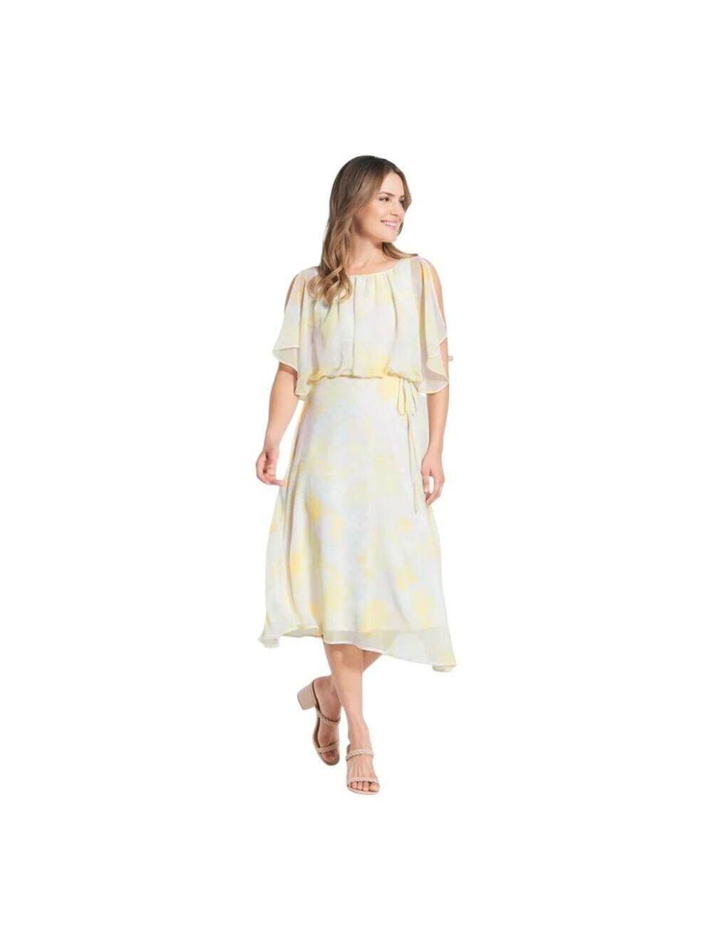ModCloth Flutter Sleeve Midi Dress Small Romantic Floral Boho Cottagecore